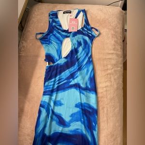 NEW & UNWORN , mixed blue summer dress